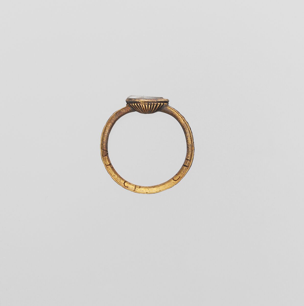 Mourning Ring, Gold, enamel, glass, hair, American