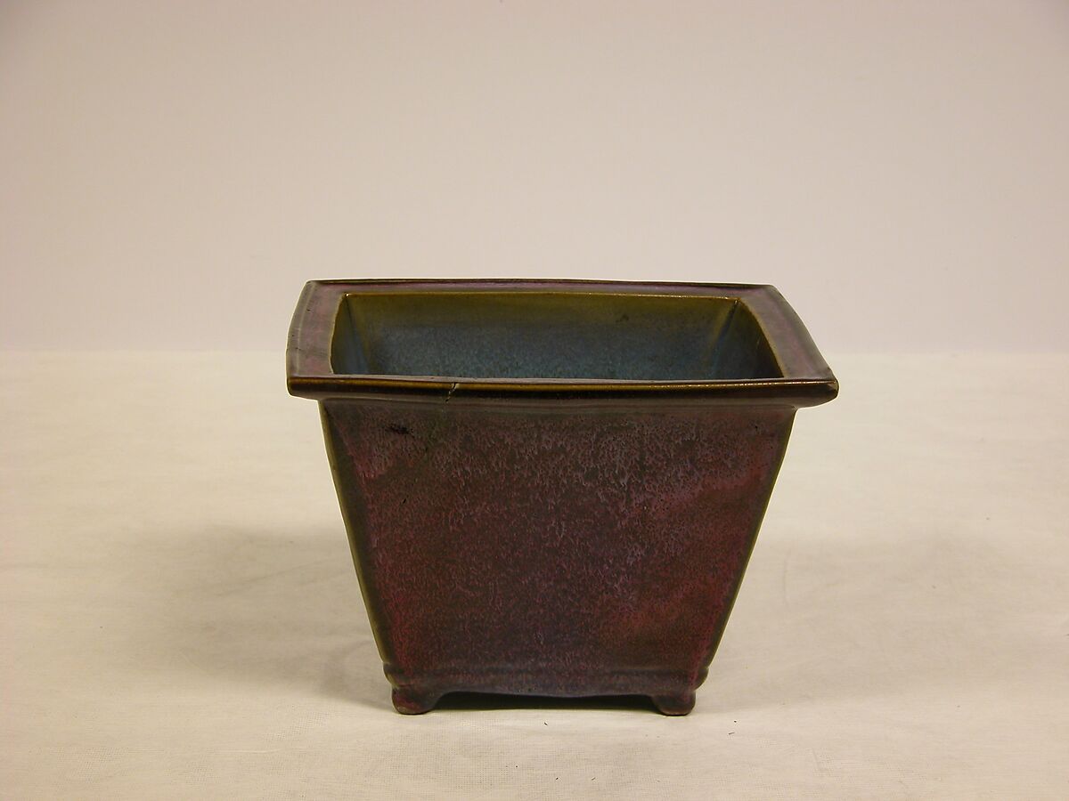 Flower Pot, Stoneware with blue and purple glazes (Jun ware), China 