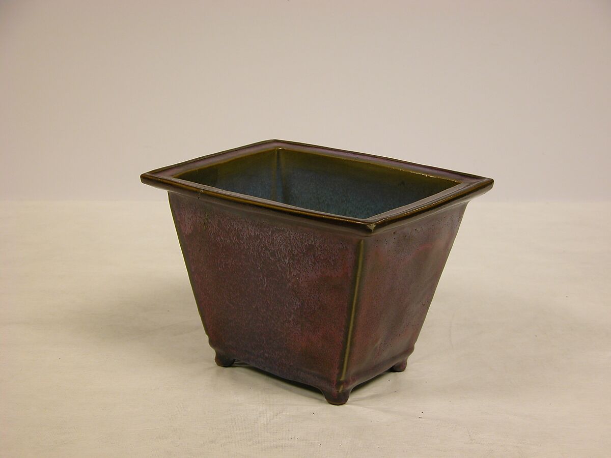 Flower Pot, Stoneware with blue and purple glazes (Jun ware), China