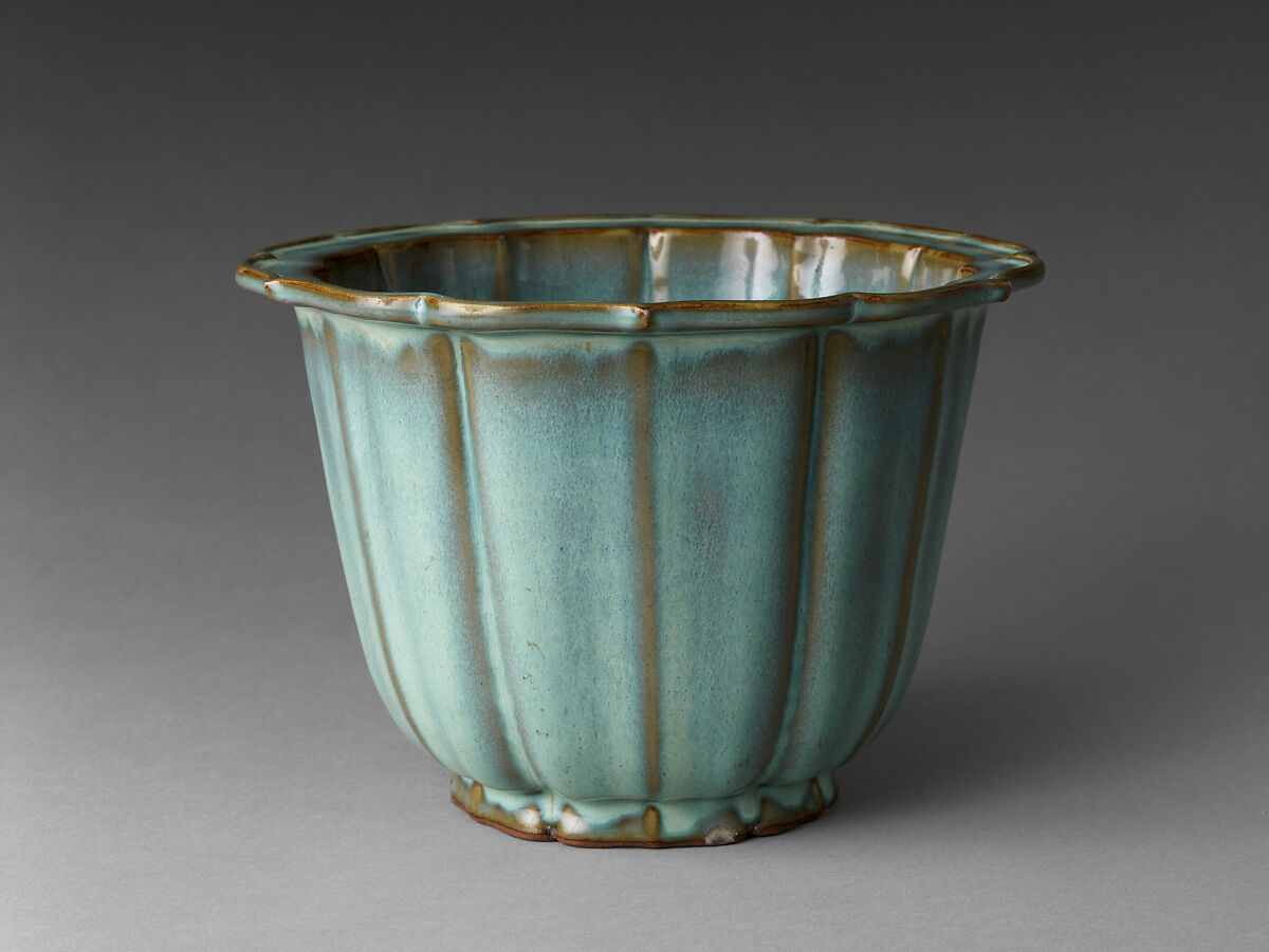 Water dropper, Stoneware with splashed blue glaze (Jun ware), China 