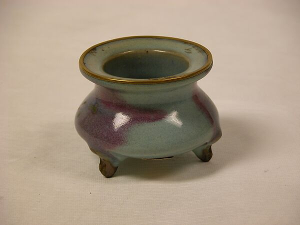Incense Burner, Stoneware with blue glaze, China
