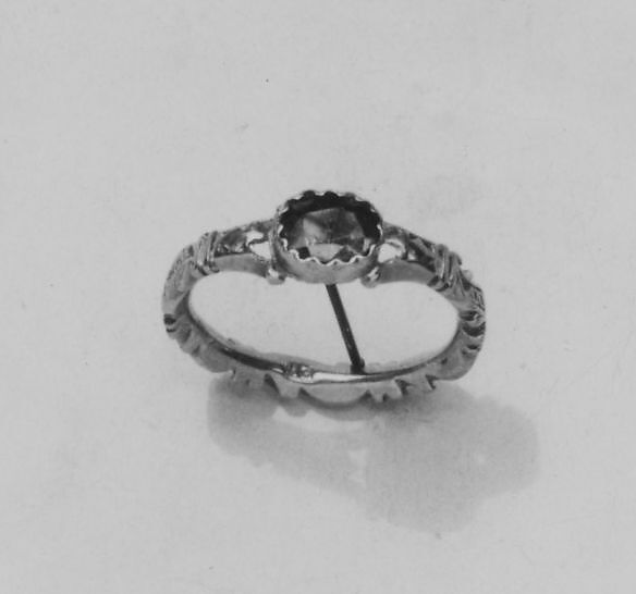 Mourning Ring, Possibly Elmkin Hitchcock (1726–1788), Gold, garnet, American 
