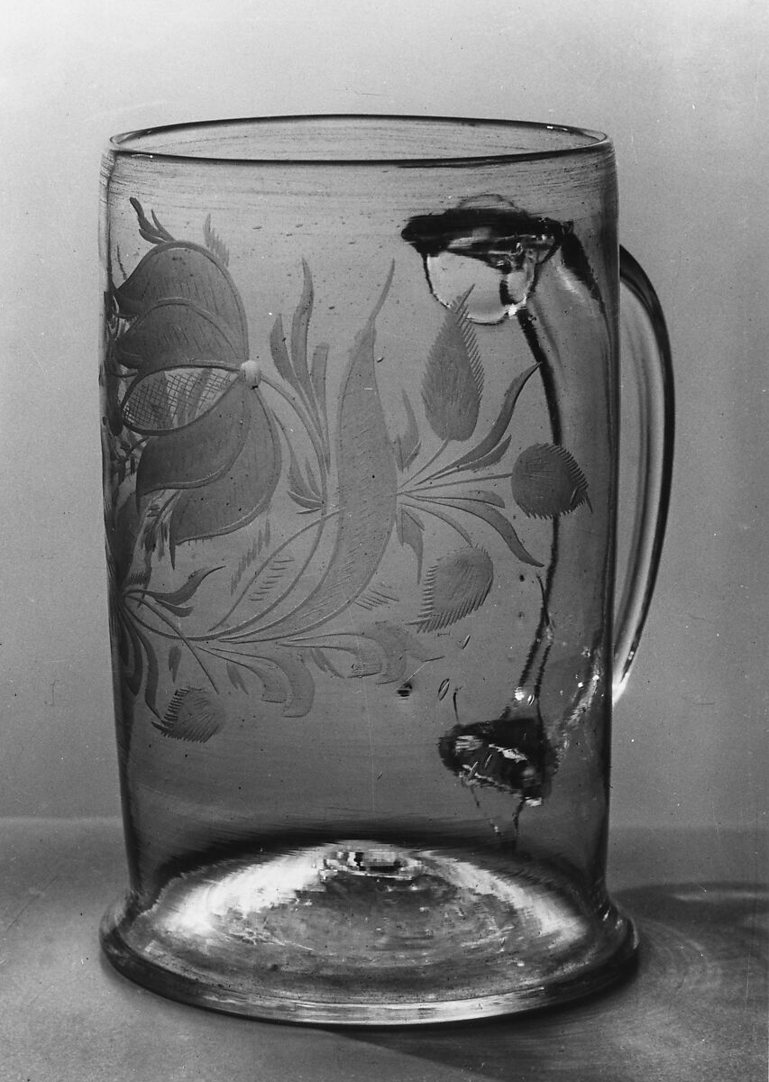 Mug, Non-lead glass with enamel decoration 