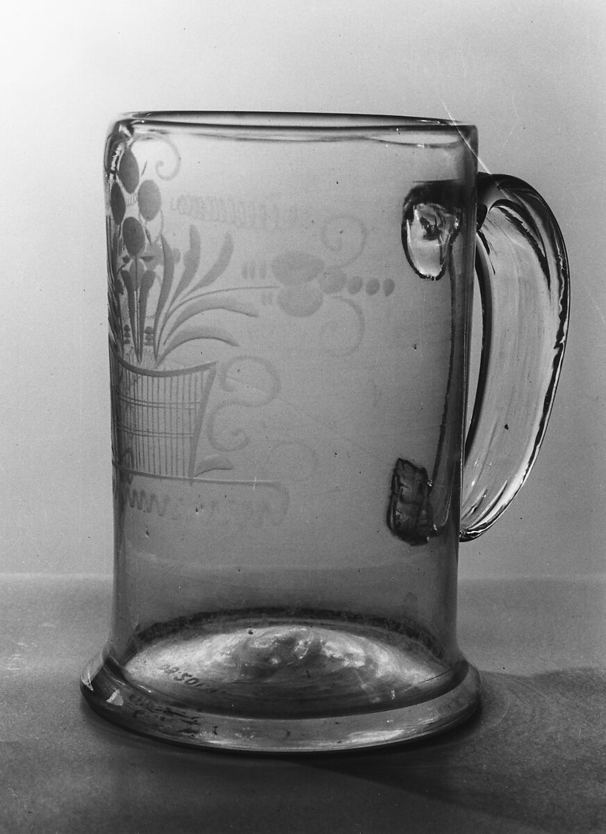 Mug, Non-lead glass with enamel decoration 