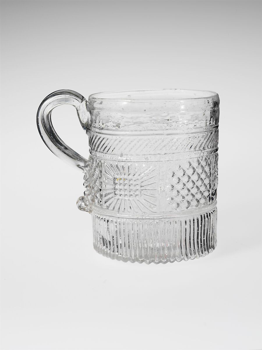 Mug, Blown molded lead glass, American 