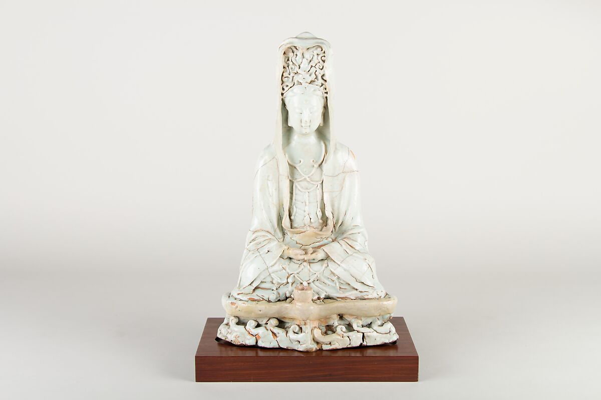 Figure of Guanyin, Pottery (Yingqing ware), China 