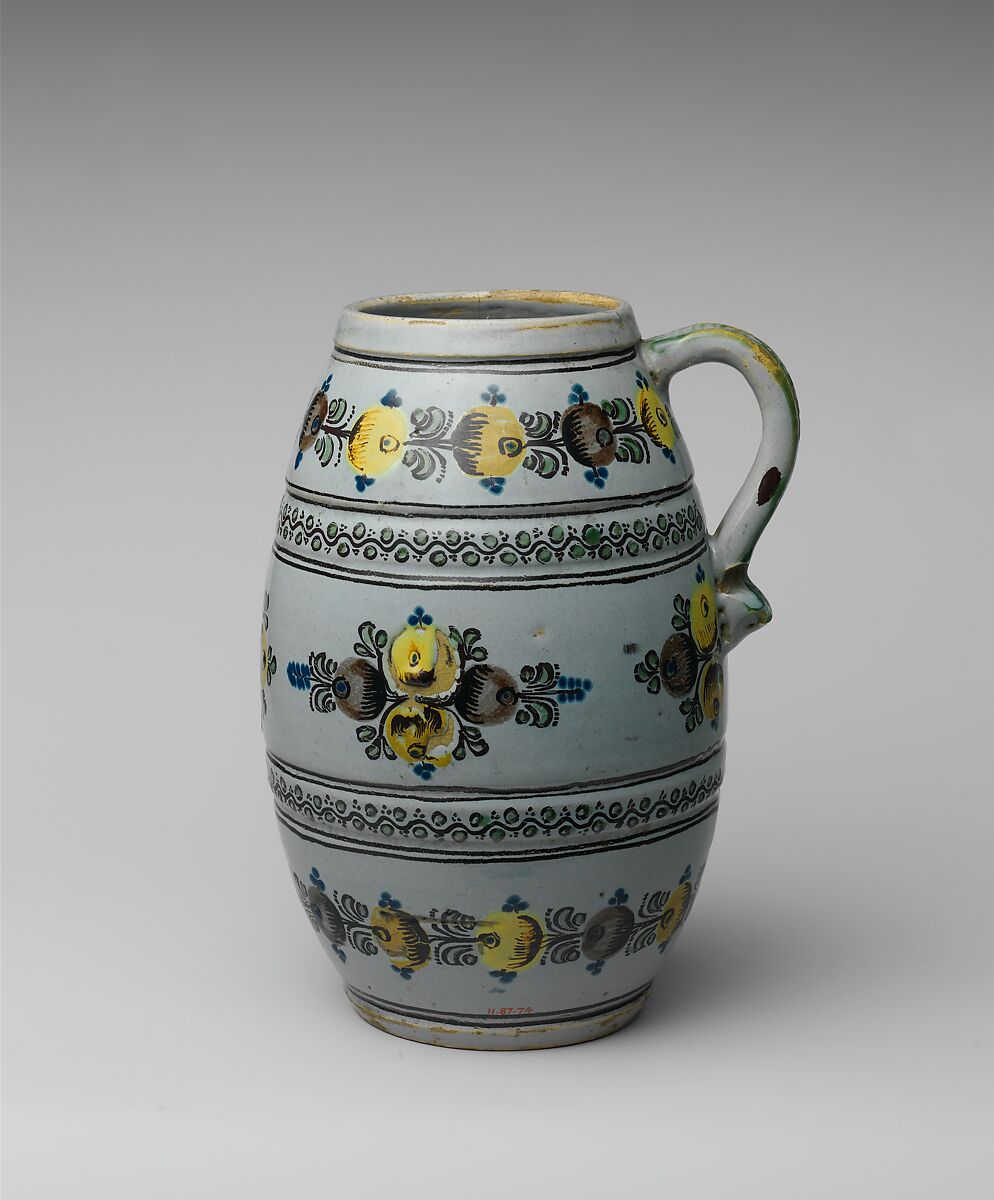 Jug, Tin-glazed earthenware, Mexican 