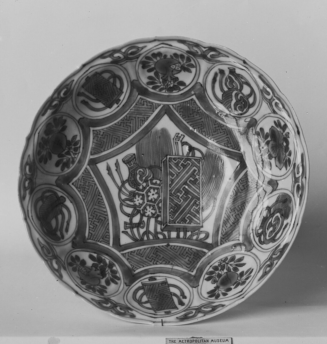 Dish, Porcelain (Kraak porcelain), China 