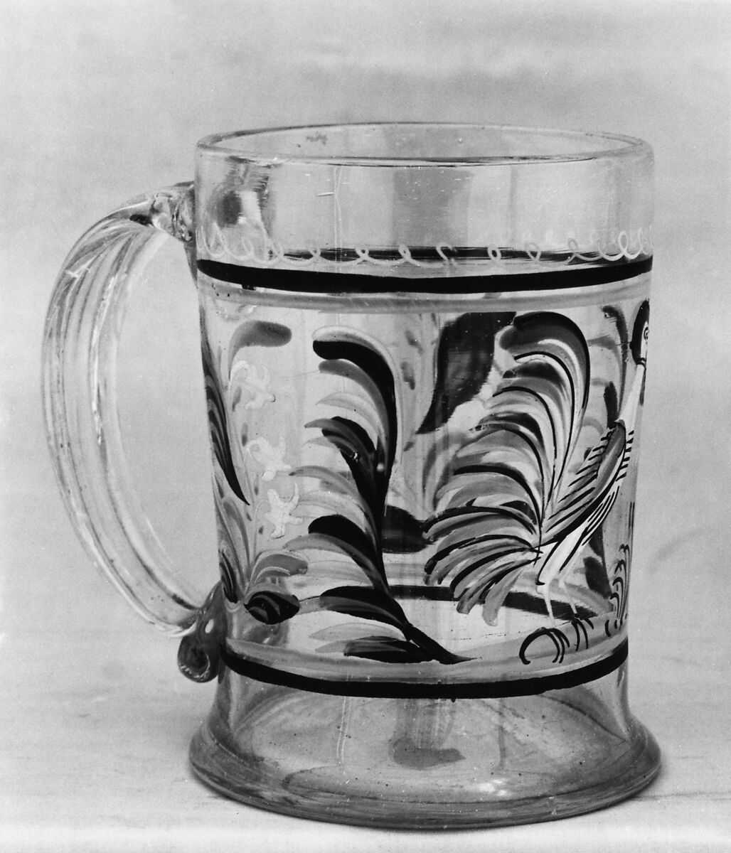Mug, Non-lead glass with enamel decoration 