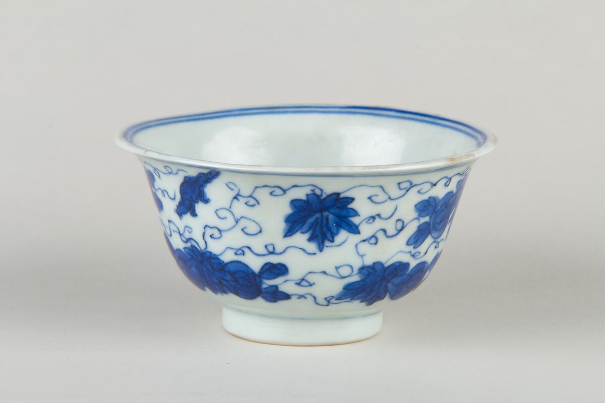 Bowl, Porcelain painted with cobalt blue under transparent glaze, China