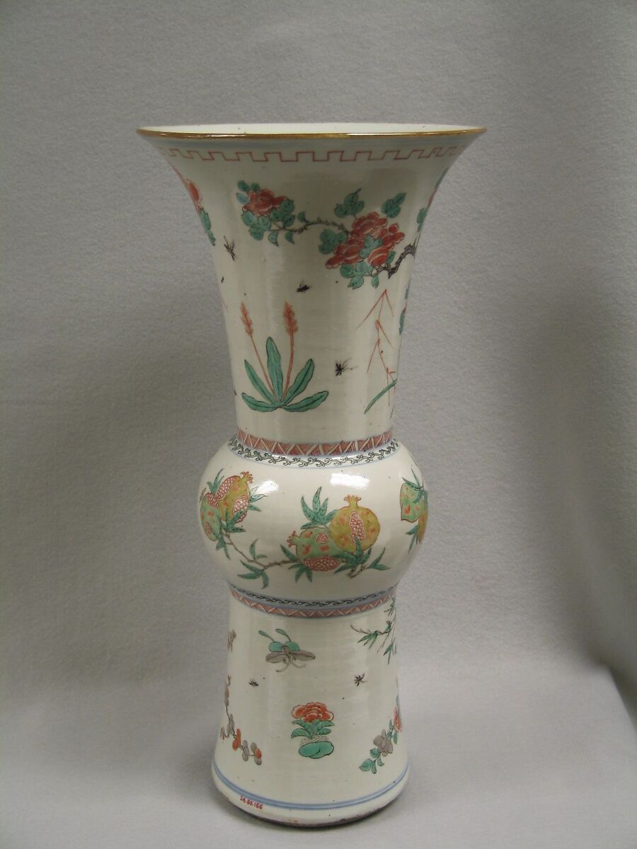 Vase, Porcelain painted in overglaze famille verte enamels, China