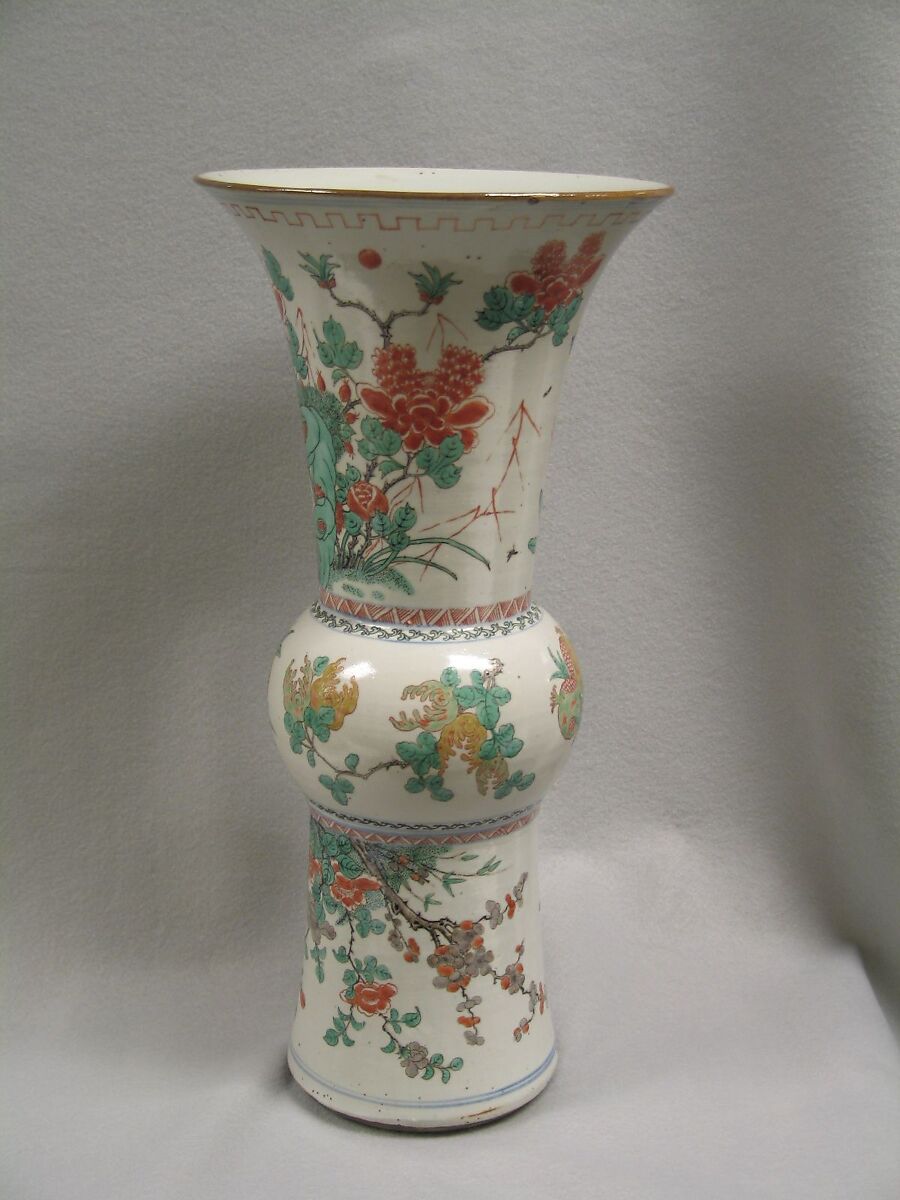 Vase, Porcelain painted in overglaze famille verte enamels, China 