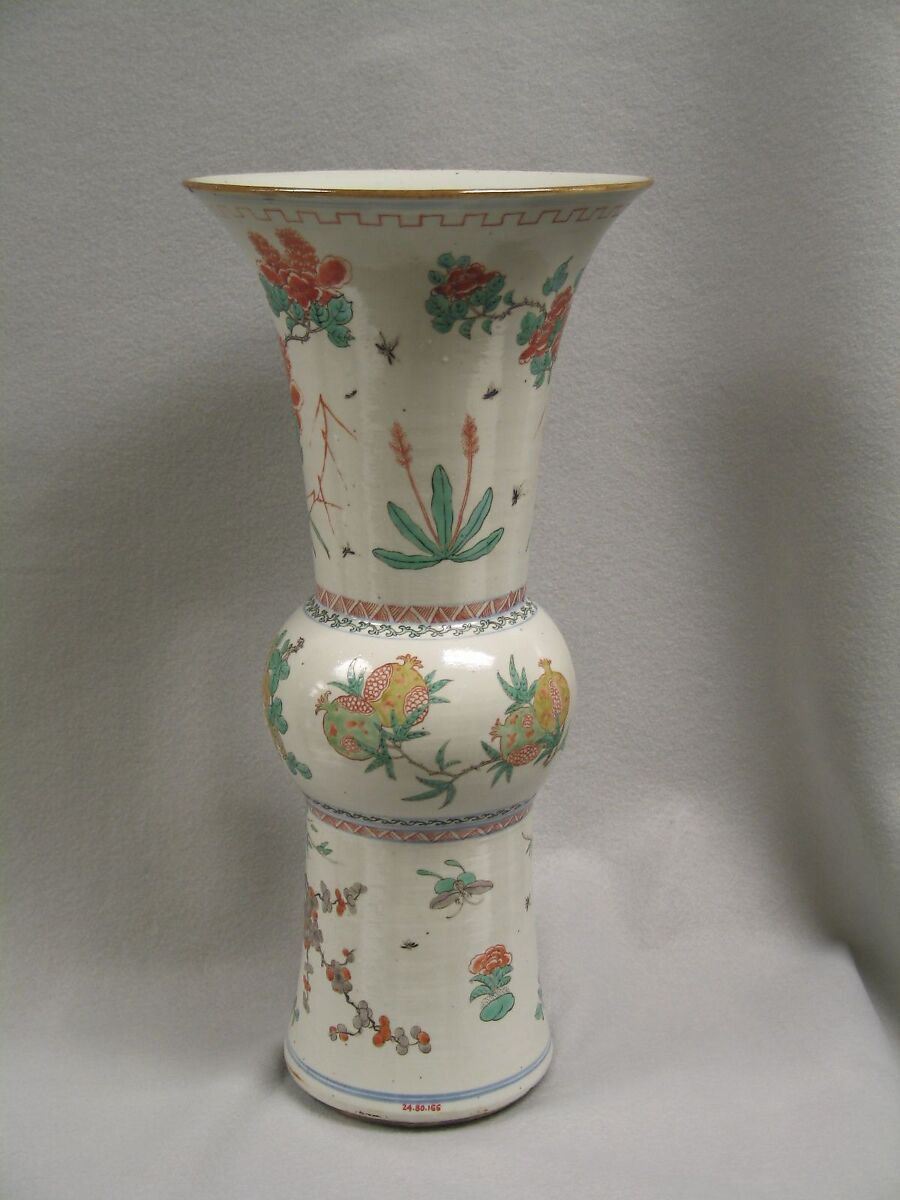 Vase, Porcelain painted in overglaze famille verte enamels, China