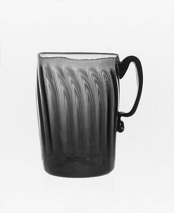 Mug, Blown pattern-molded glass, American 