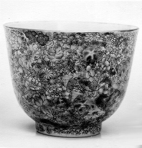 One of a Pair of Cups with Mille-Fleurs Design