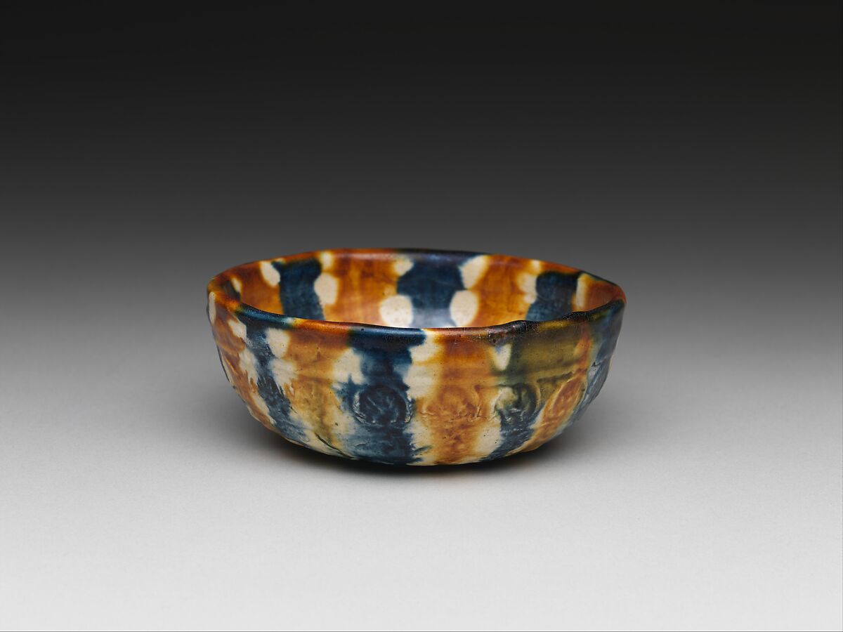 Bowl, Earthenware with molded decoration and three color (sancai) glaze*, China