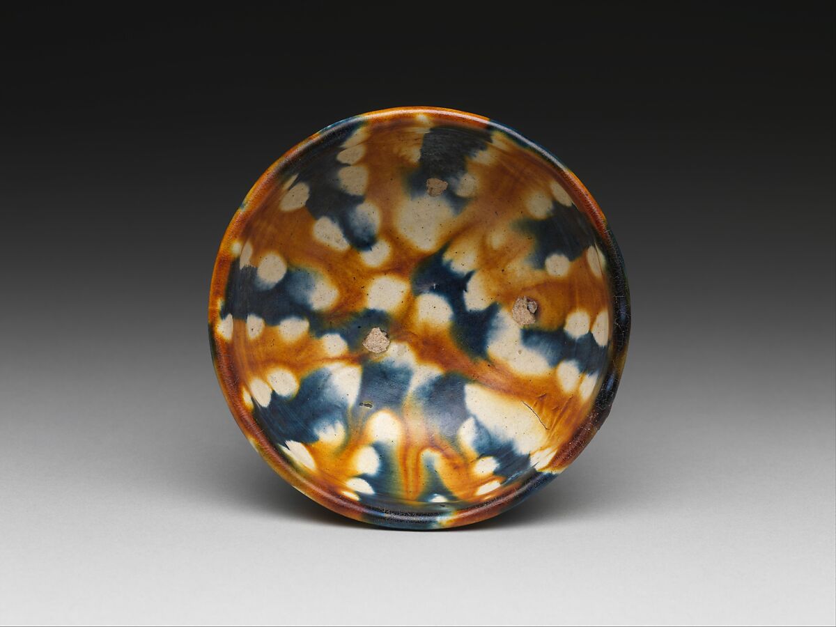 Bowl, Earthenware with molded decoration and three color (sancai) glaze*, China
