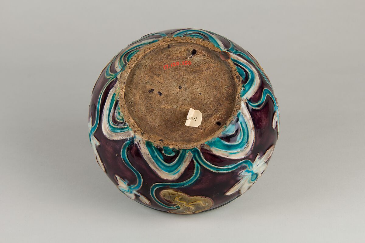 Bowl, Stoneware with cloisonné-style decoration, China