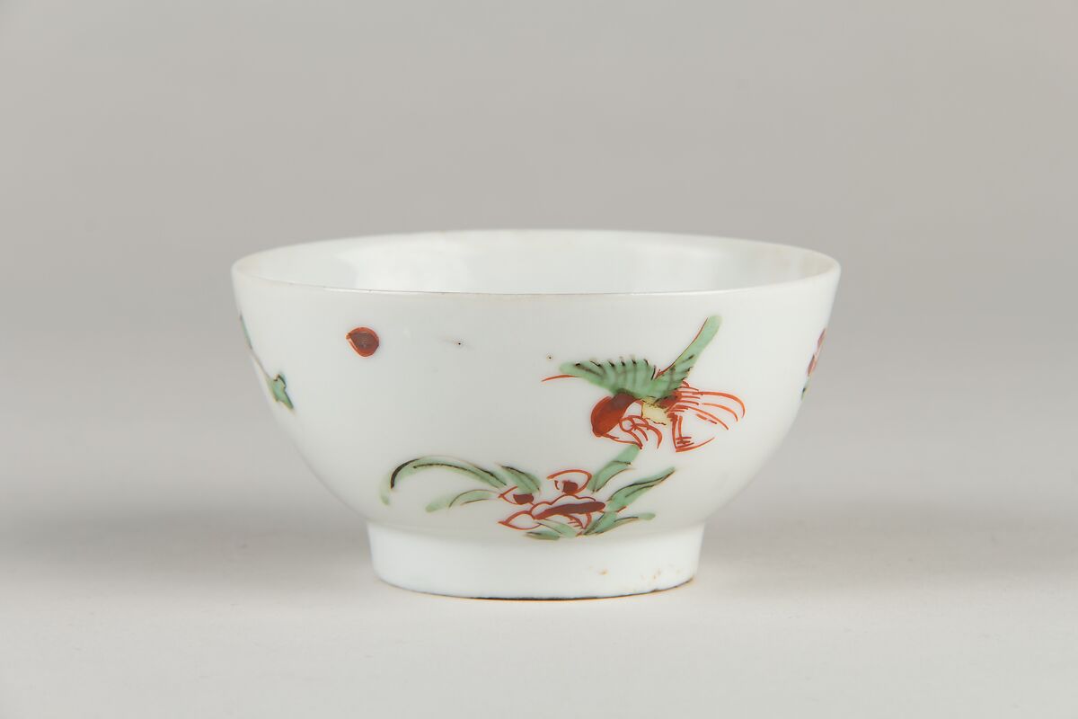 Cup with flowers, Porcelain painted in overglaze polychrome enamels (Jingdezhen ware), China