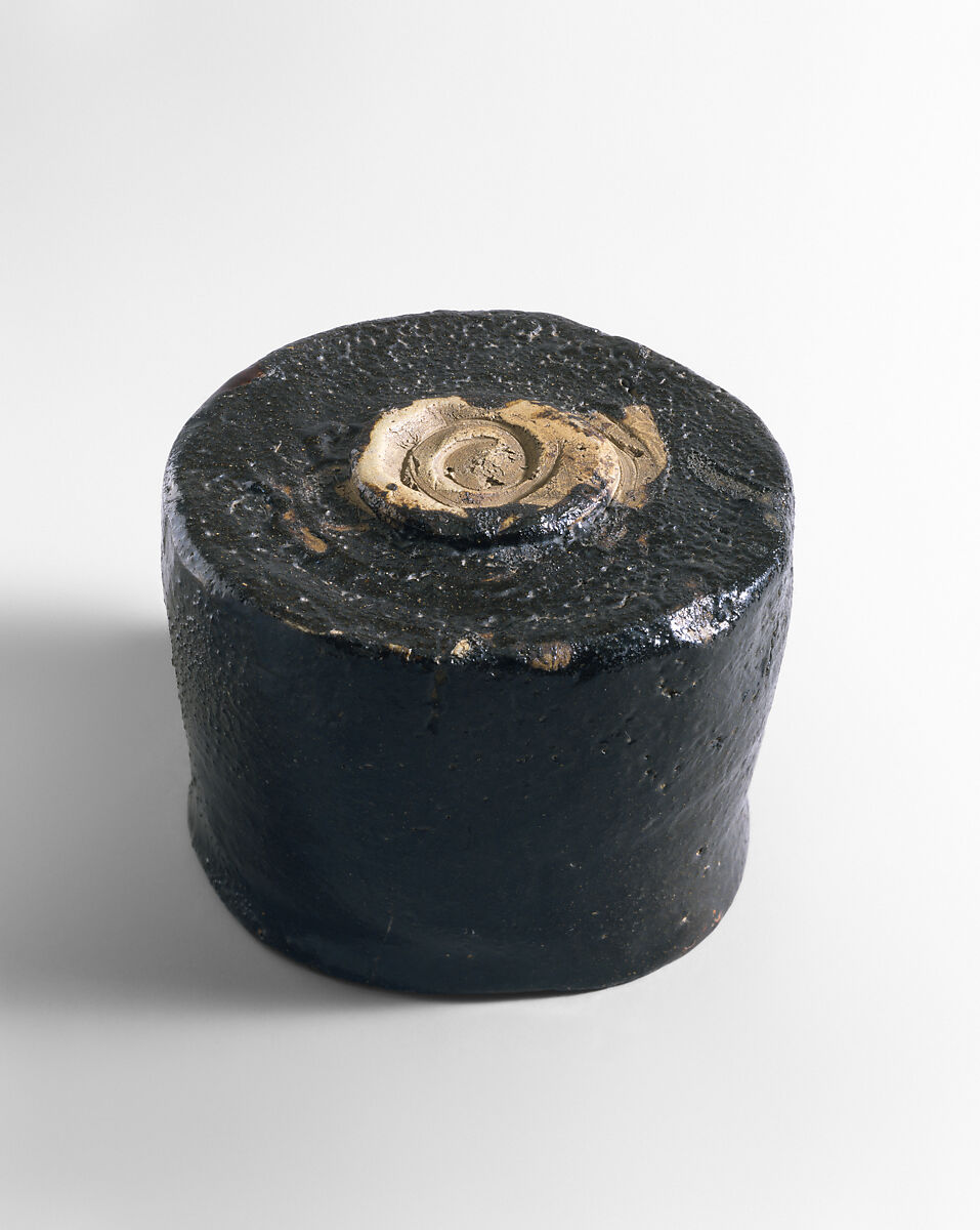 Black Seto (Seto-guro) Tea Bowl, named Iron Mallet (Tettsui), Stoneware with black glaze (Mino ware, Black Seto type), Japan