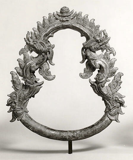 One from a Pair of Palanquin Rings, Bronze with traces of gilding, Cambodia or Thailand 