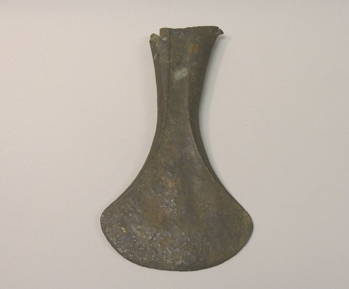 Hafted Ax with Face, Bronze, Indonesia