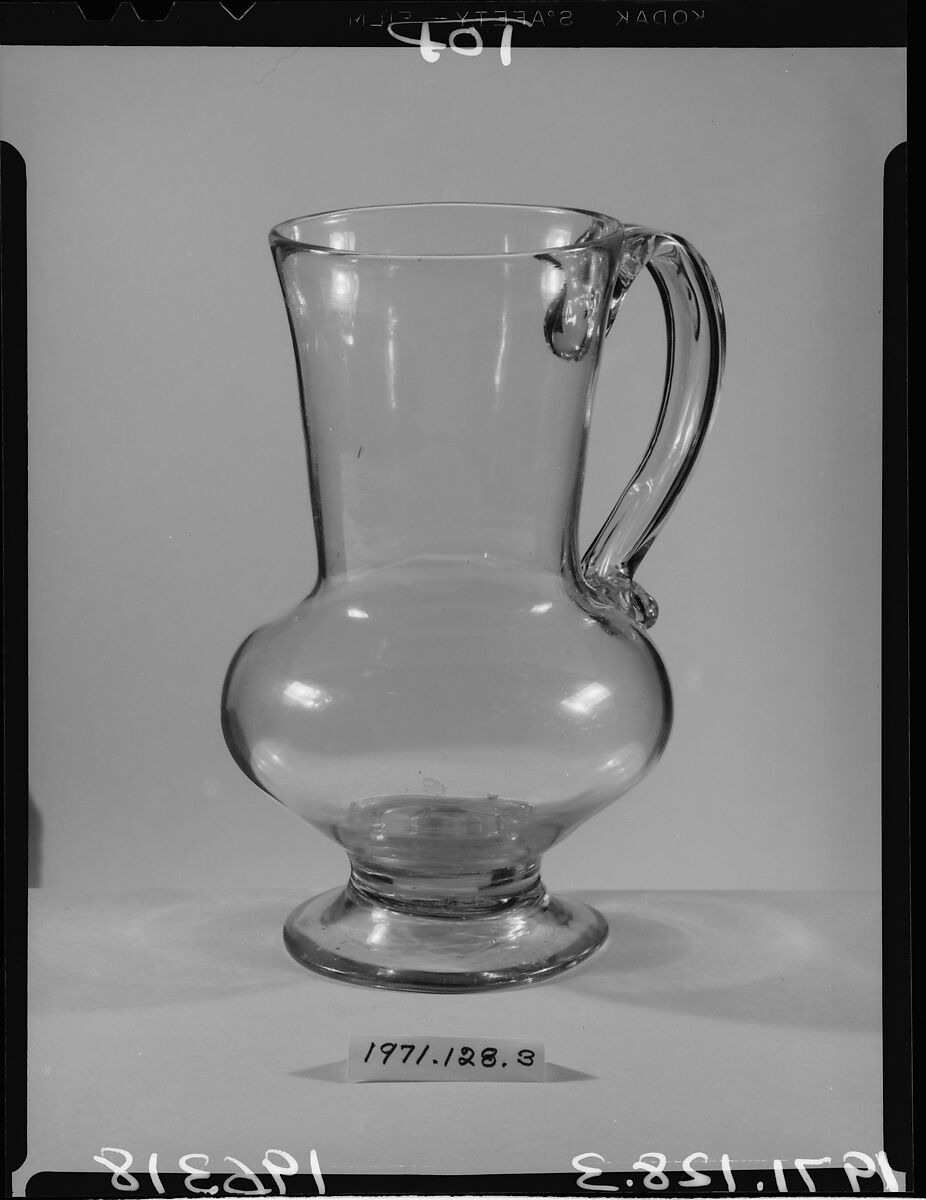Mug, Free-blown lead glass, American 