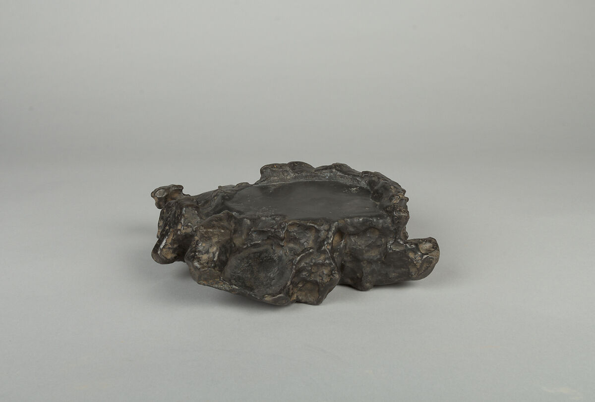 Inkstone with Knobbed Protrusions, Black limestone, possibly Lingbi, China 