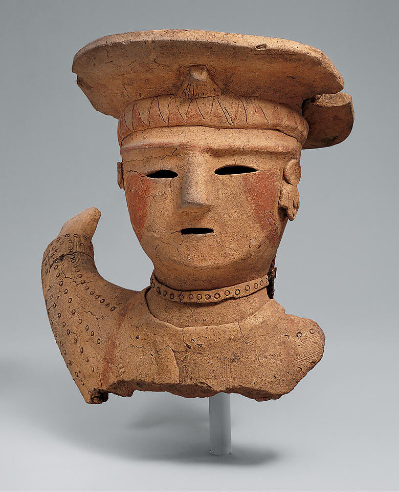 Haniwa (Clay Sculpture) of a Female Shrine Attendant, Earthenware with traces of color, Japan 