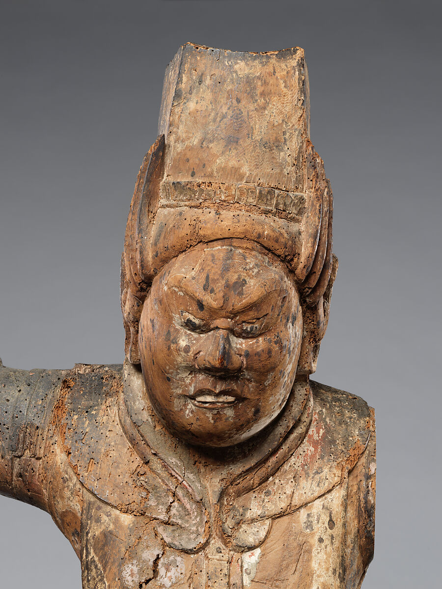 Tobatsu Bishamonten, Zelkova wood with traces of color, Japan