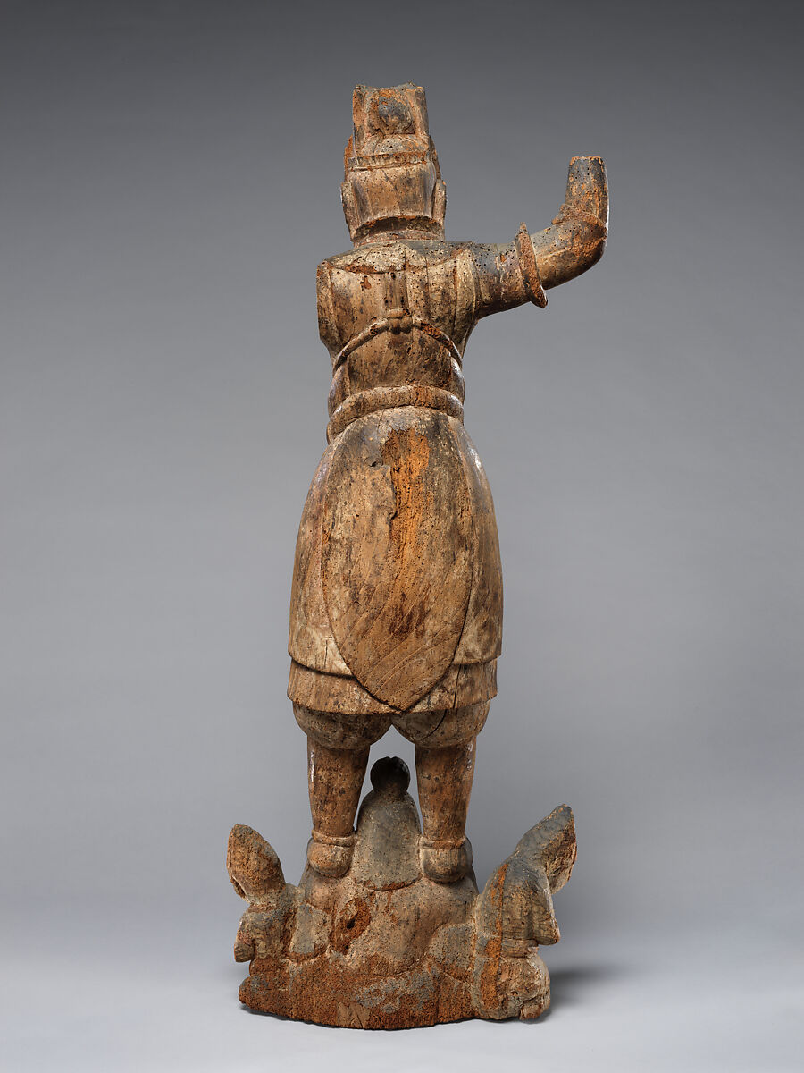 Tobatsu Bishamonten, Zelkova wood with traces of color, Japan