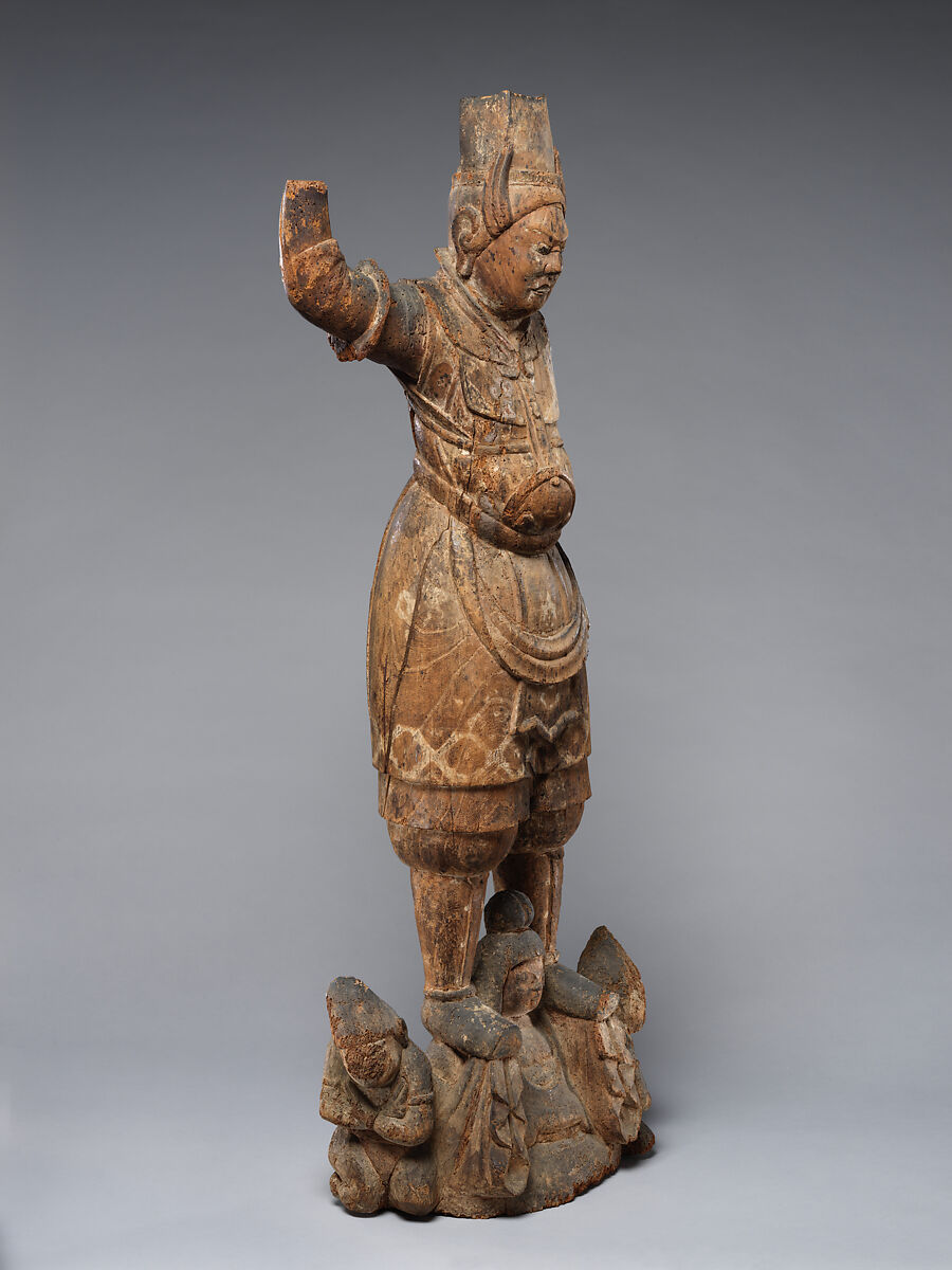 Tobatsu Bishamonten, Zelkova wood with traces of color, Japan