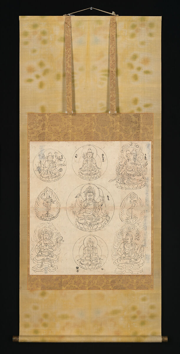 Iconographical Drawing of the Mandala of the Wisdom King Aizen, Hanging scroll; ink on paper, Japan