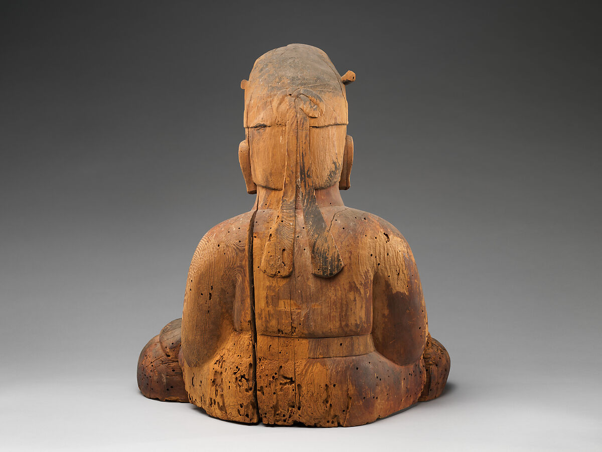 Male and Female Shinto Deities, Japanese cypress with traces of color, Japan