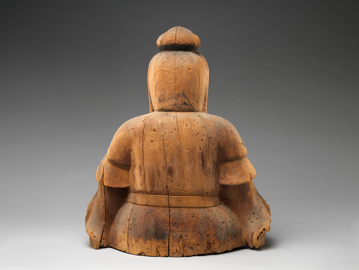 Male and Female Shinto Deities, Japanese cypress with traces of color, Japan