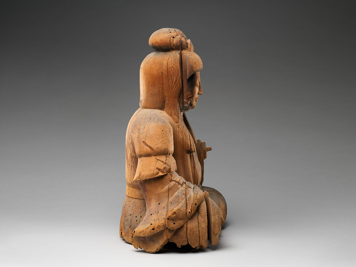 Male and Female Shinto Deities, Japanese cypress with traces of color, Japan