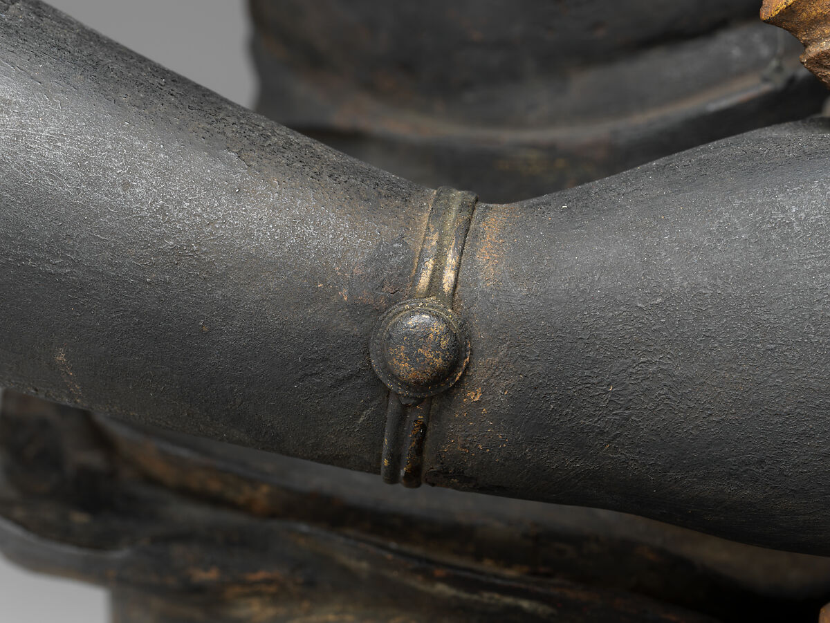 Fudō Myōō, the Immovable Wisdom King (Achala Vidyaraja), Kaikei (Japanese, active 1183–1223), Japanese cypress with lacquer, color, gold, cut gold leaf (kirikane), and inlaid crystal eyes, Japan