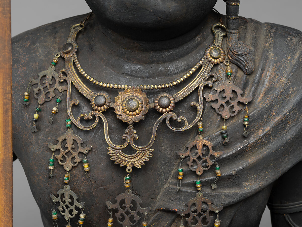 Fudō Myōō, the Immovable Wisdom King (Achala Vidyaraja), Kaikei (Japanese, active 1183–1223), Japanese cypress with lacquer, color, gold, cut gold leaf (kirikane), and inlaid crystal eyes, Japan