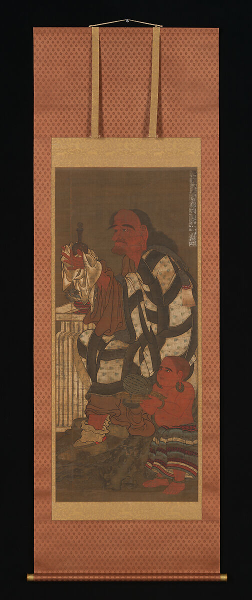 Satsubari, the Second of the Sixteen Arhats, Hanging scroll; ink and color on silk, Japan