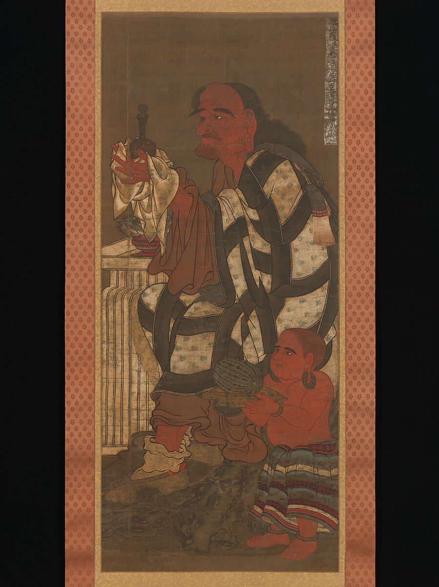Satsubari, the Second of the Sixteen Arhats, Hanging scroll; ink and color on silk, Japan 