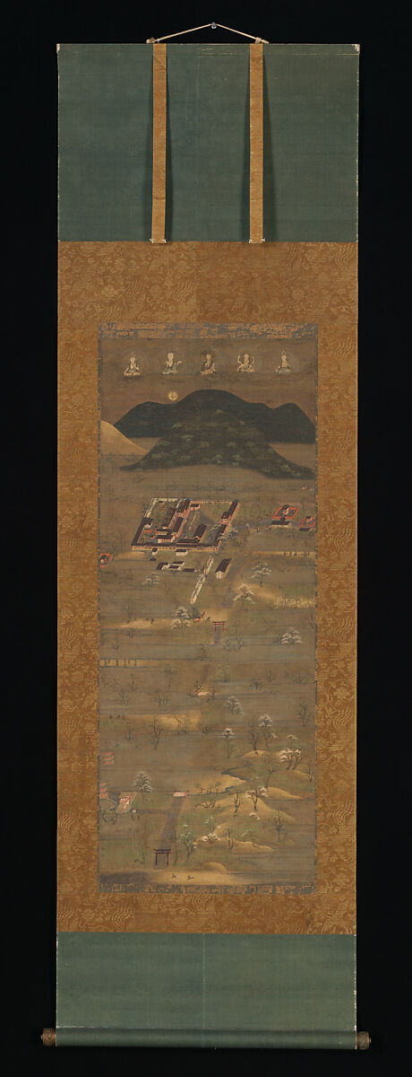 Mandala of Kasuga Shrine, Hanging scroll; ink, color, and gold on silk, Japan