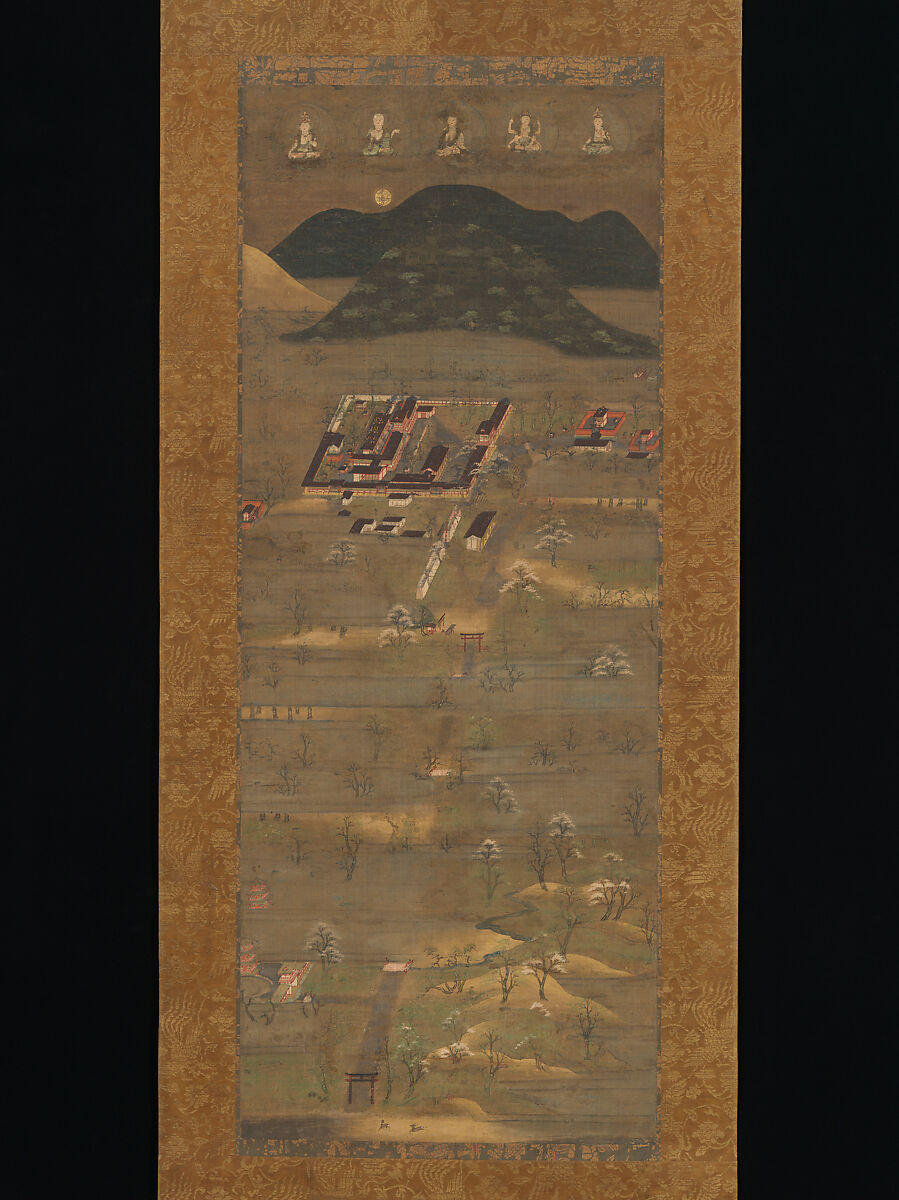 Mandala of Kasuga Shrine, Hanging scroll; ink, color, and gold on silk, Japan 