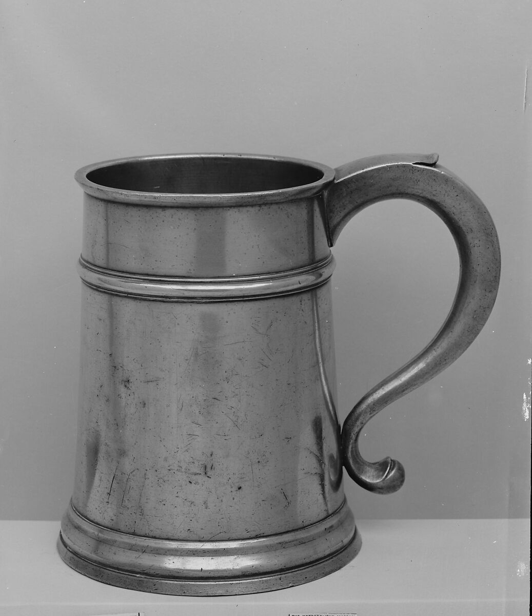 Mug, Francis Bassett, I (1690–1758), Pewter, American 