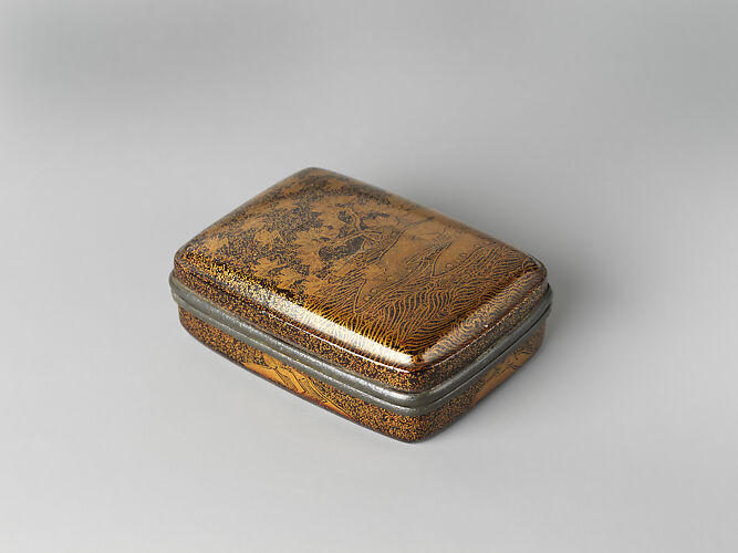 Incense Box (Kogo) with Pines and Plovers