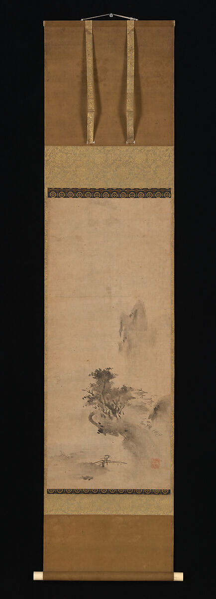 Splashed-Ink Landscape, Bokushō Shūshō (Japanese, active late 15th–early 16th century), Hanging scroll; ink on paper, Japan