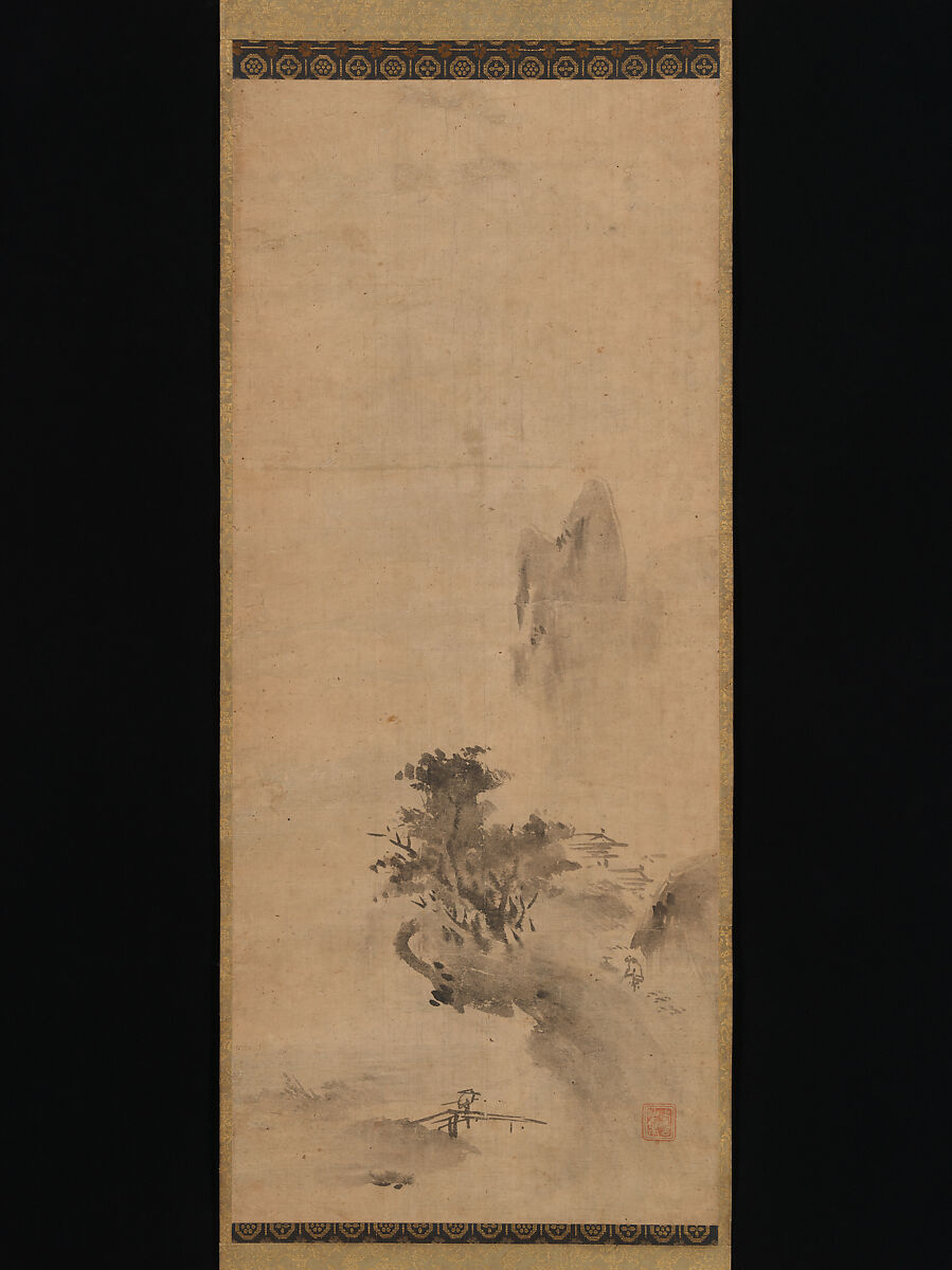 Splashed-Ink Landscape, Bokushō Shūshō (Japanese, active late 15th–early 16th century), Hanging scroll; ink on paper, Japan 