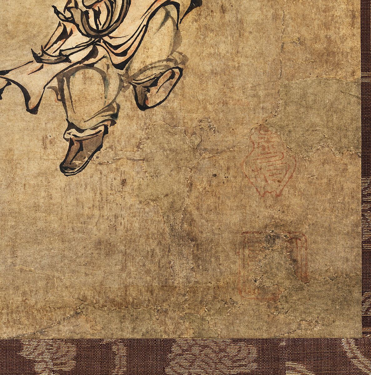 Seven Sages of the Bamboo Grove, Sesson Shūkei (ca. 1504–ca. 1589), Hanging scroll; ink and color on paper, Japan