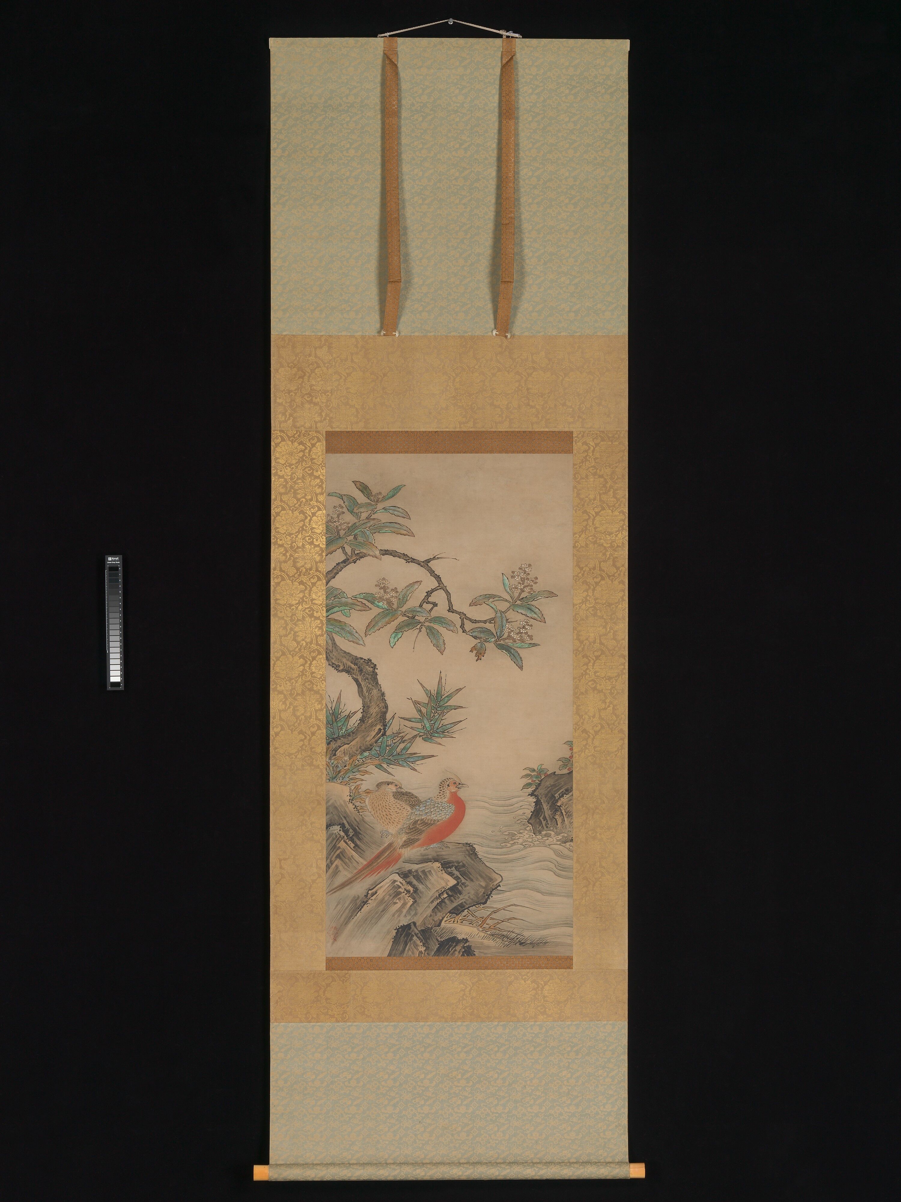 Kano Shōei - Pheasants among Trees: Flowers of the Four Seasons