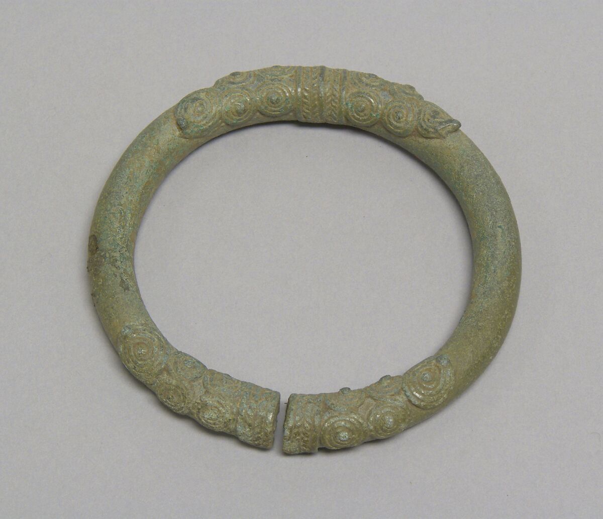 One from a Pair of Solid Anklets with Spiral Decoration, Bronze, Thailand 