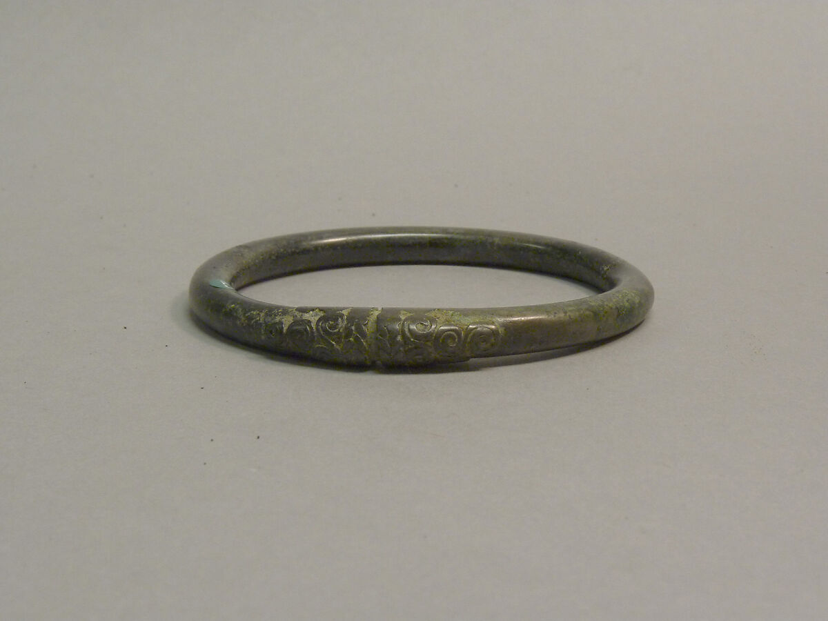 Solid Open Bangle with Decorated Ends, Bronze, Vietnam (North, Highlands?)